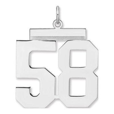 Sterling Silver Number 58 Charm