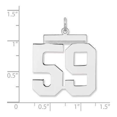 Sterling Silver Number 59 Charm Pendant – view 2