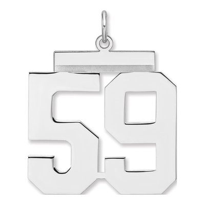 Sterling Silver Number 59 Charm Pendant