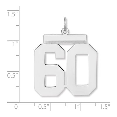 Sterling Silver Number 60 Charm – view 2