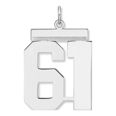 Sterling Silver Number 61 Charm