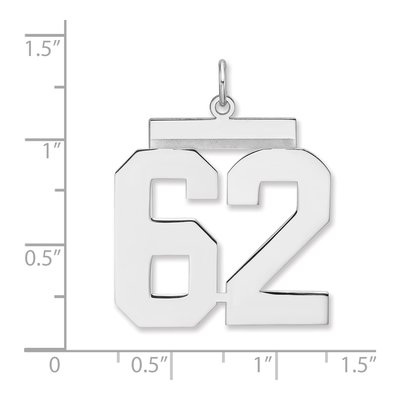 Sterling Silver Number 62 Charm – view 2