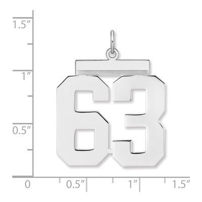 Sterling Silver Number 63 Charm – view 2