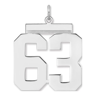 Sterling Silver Number 63 Charm
