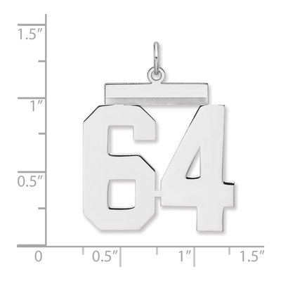 Sterling Silver Number 64 Charm – view 2