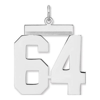 Sterling Silver Number 64 Charm