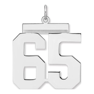 Sterling Silver Number 65 Charm Pendant