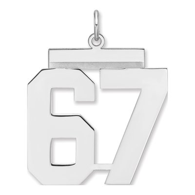 Sterling Silver Number 67 Charm