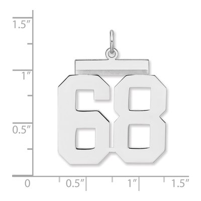 Sterling Silver Number 68 Charm – view 2