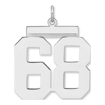 Sterling Silver Number 68 Charm