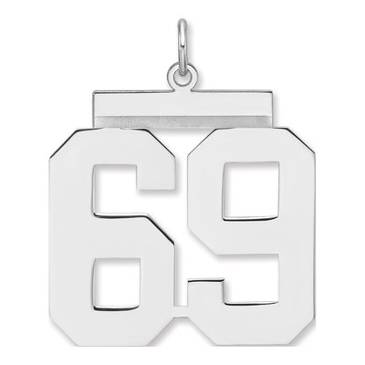 Sterling Silver Number 69 Charm Pendant