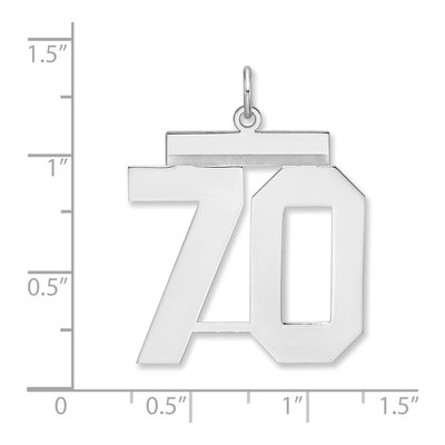 Sterling Silver Number 70 Charm – view 2