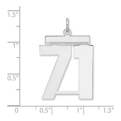 Sterling Silver Number 71 Charm – view 2
