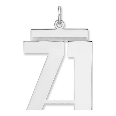 Sterling Silver Number 71 Charm