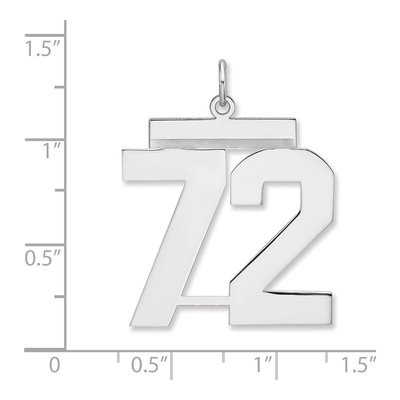 Sterling Silver Number 72 Charm – view 2