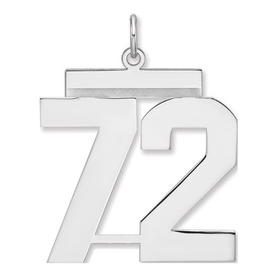 Sterling Silver Number 72 Charm