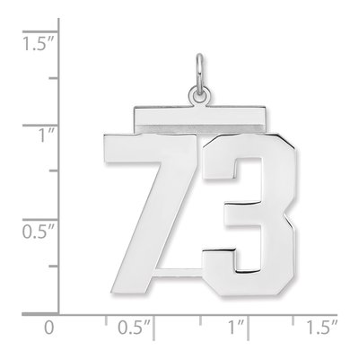 Sterling Silver Number 73 Charm Pendant – view 2