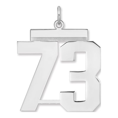 Sterling Silver Number 73 Charm Pendant