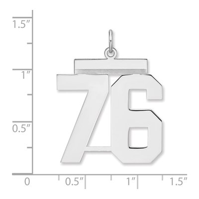Sterling Silver Number 76 Charm – view 2