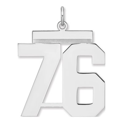 Sterling Silver Number 76 Charm