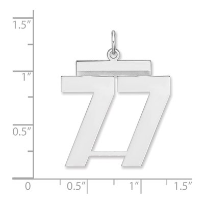 Sterling Silver Number 77 Charm – view 2