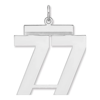Sterling Silver Number 77 Charm