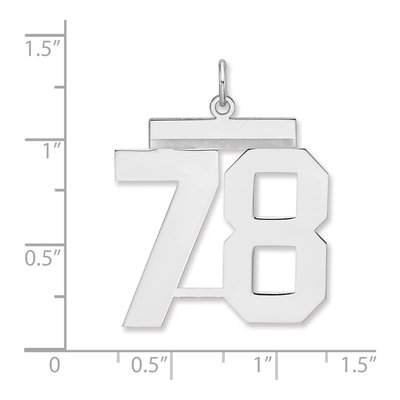 Sterling Silver Number 78 Charm – view 2