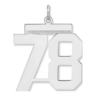 Sterling Silver Number 78 Charm