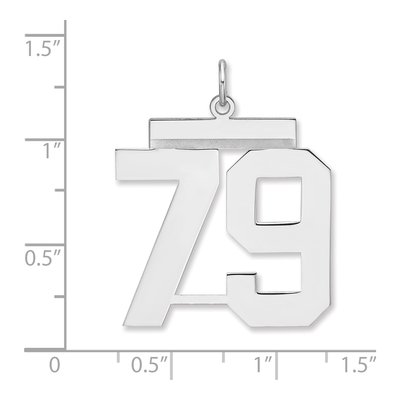 Sterling Silver Number 79 Charm Pendant – view 2