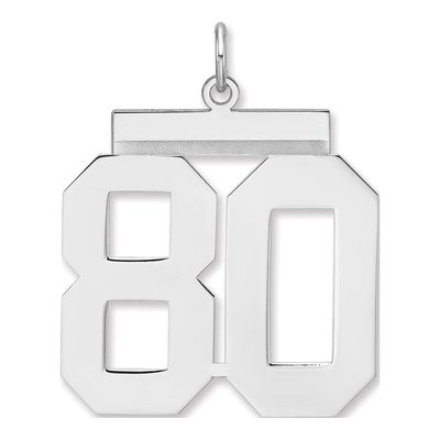 Sterling Silver Number 80 Charm