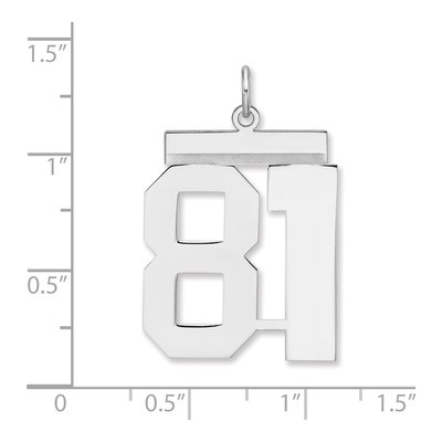 Sterling Silver Number 81 Charm – view 2