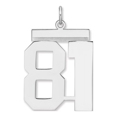 Sterling Silver Number 81 Charm