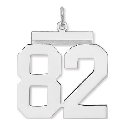 Sterling Silver Number 82 Charm