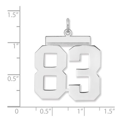 Sterling Silver Number 83 Charm – view 2