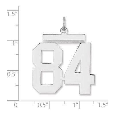 Sterling Silver Number 84 Charm – view 2