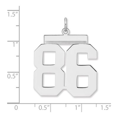 Sterling Silver Number 86 Charm Pendant – view 2