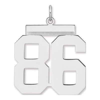 Sterling Silver Number 86 Charm Pendant