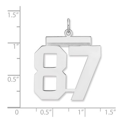 Sterling Silver Number 87 Charm – view 2