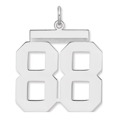 Sterling Silver Number 88 Charm