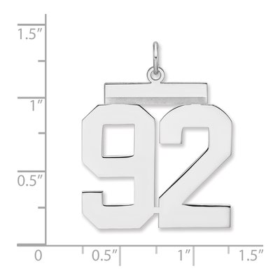 Sterling Silver Number 92 Charm – view 2