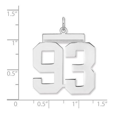 Sterling Silver Number 93 Charm Pendant, MTO – view 2
