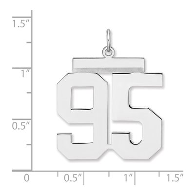 Sterling Silver Number 95 Charm – view 2