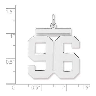 Sterling Silver Number 96 Charm – view 2