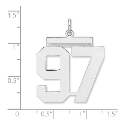 Sterling Silver Number 97 Charm – view 2