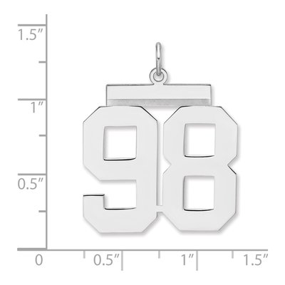 Sterling Silver Number 98 Charm Pendant – view 2