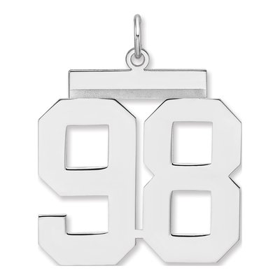 Sterling Silver Number 98 Charm Pendant