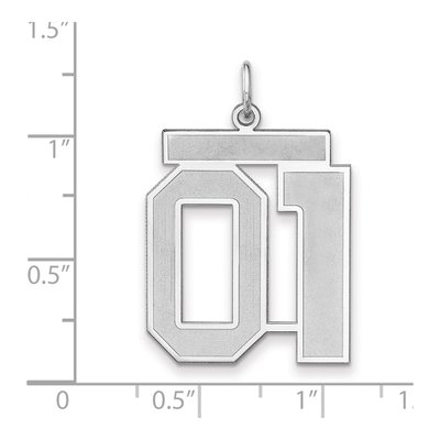 Sterling Silver Number 01 Charm – view 2
