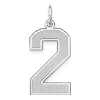 Sterling Silver Number 2 Charm