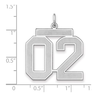 Sterling Silver Number 02 Charm – view 2