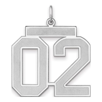 Sterling Silver Number 02 Charm